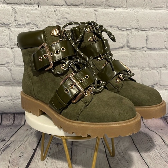 ASOS army, green and gold boots size 6 wide - Picture 1 of 6
